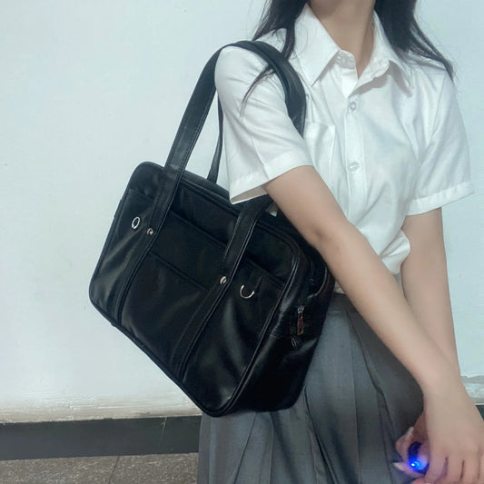Schoolbag PU leather  japanese handbag